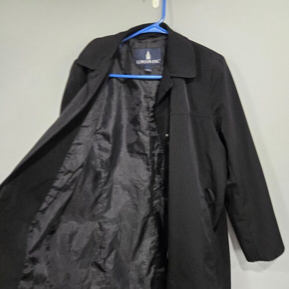 🐢 London Fog Ladies Raincoat. Black, zipper, Size S/P , INCLUDES BELT - Picture 5 of 16
